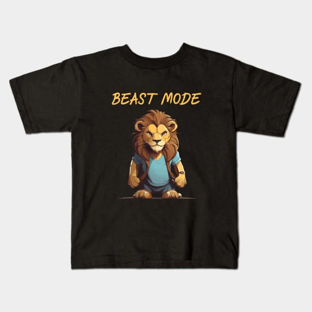 Beast mode for gym Kids T-Shirt by Patterns-Hub